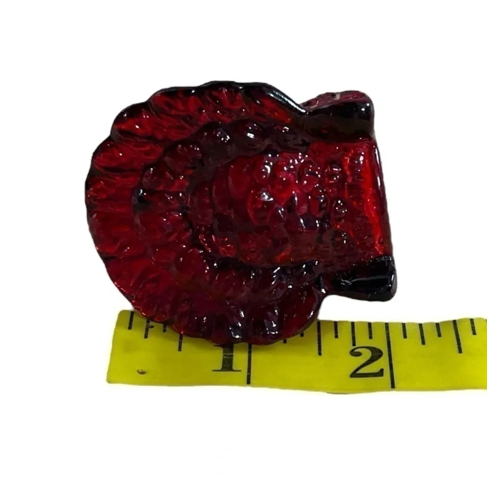 4 Williams-Sonoma Cranberry Turkeys Tapers Candles Holder Cranberry Amberina